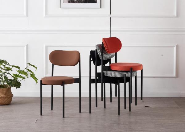 Stack Grey 43x43x79CM Fabric Dining Room Chairs With Metal Legs