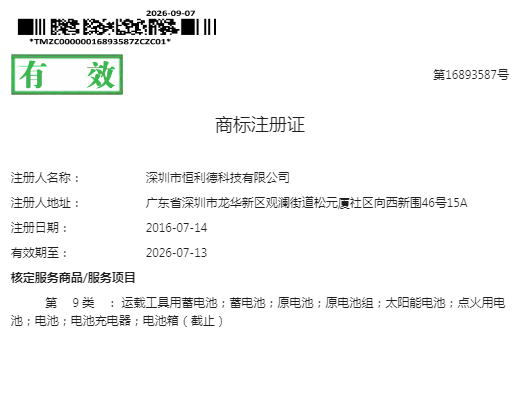 Shenzhen Henrid Technology co. LTD Certifications