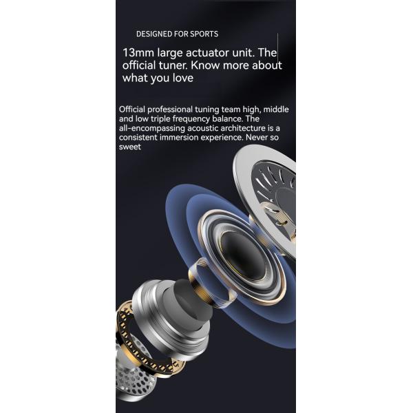 Беспроводные носимые стерео наушники с BT 5.3 и AI Call Noise Cancelling 30H Playtime