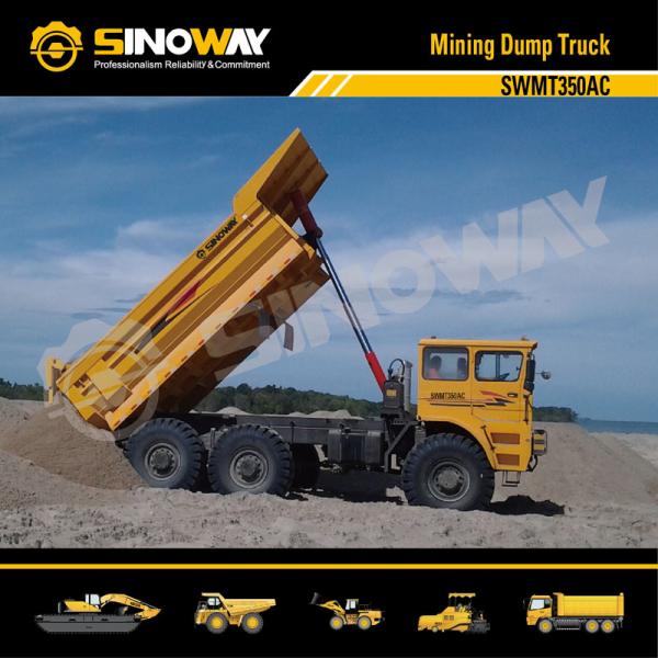 6X6 Mining Dump Truck , 35 Ton Off Road Rigid Dump Truck SWMT350AC