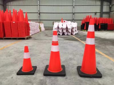 Flexible 1.65kg Orange Traffic Cones High Brightness Reflective Tape 36 Traffic Cones
