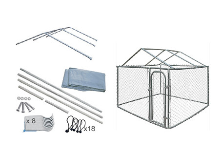 4x2.3x1.82M Thick Hot Galvanized Fence Big Dog Kennel/Metal Run/Pet house/Outdoor Exercise Cage