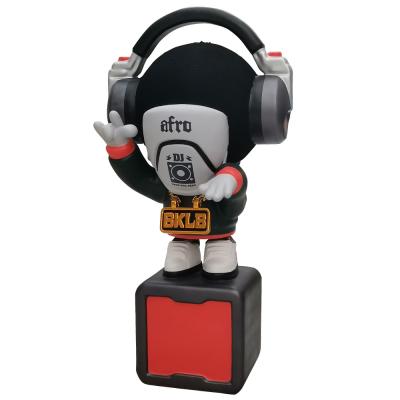 Decoração de bares de clubes Escultura de figuras de DJ de fibra de vidro