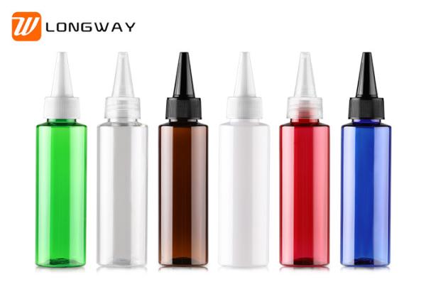 100ml Plastic PET boston round pet bottles with Screw Cap for Cosmetic Packaging