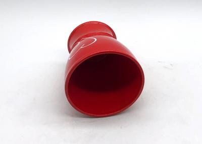 Decal Dolomite Material Red Egg Holder , Footed Egg Cup For Dinner Easter Tableware