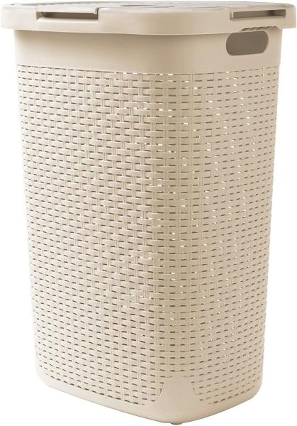 Slim Plastic Laundry Hamper H57cm Large Plastic Laundry Basket With Lid