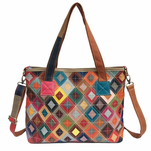 Custom Women's Handbags Tote Bags Designer Vintage Leather Bag for Bohemian Style