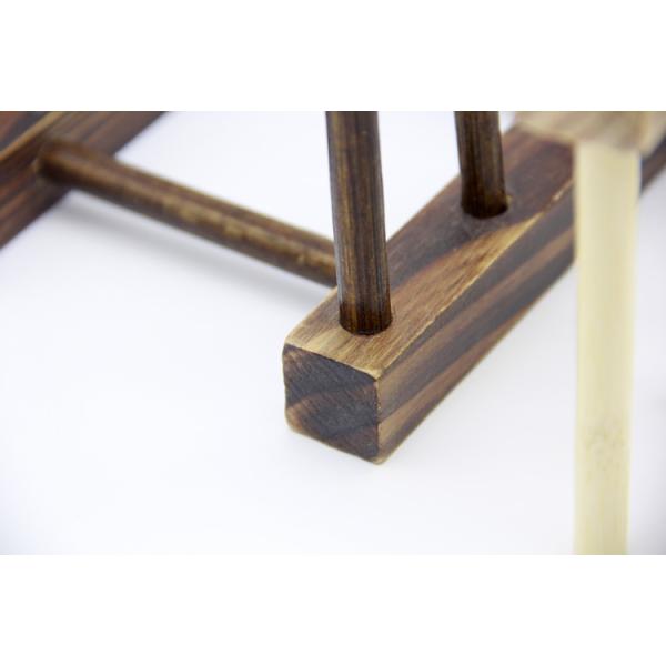 Wooden Wine Tea Cup Holder Stand Carbonized Kitchen Drain Rack