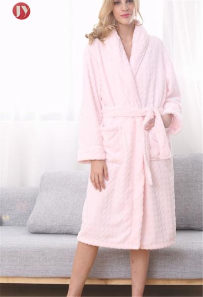Plus Size Women'S Plush Robe , House Extra Long Nightgowns Warm Embossed Fleece Fluffy