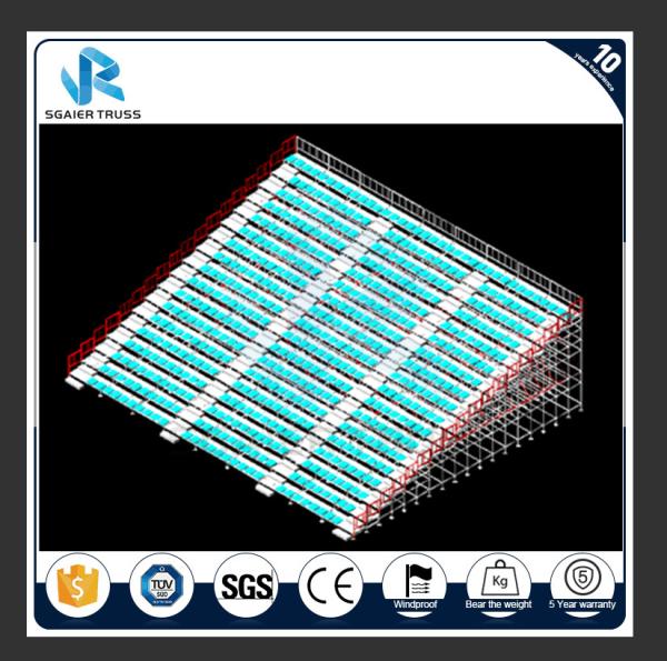 2 Rows - 15 Rows Gym Chair Steel Grandstand For Events Customized Color