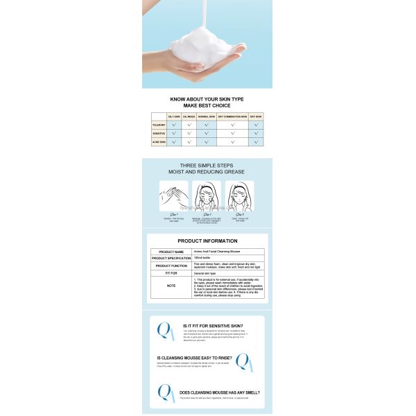 Hot Sale Gentle Face Cleanser for Adults Teens Practical Spot Non-Irritating Amino Acids for Fresh Anti-Wrinkle Sensitive Skin