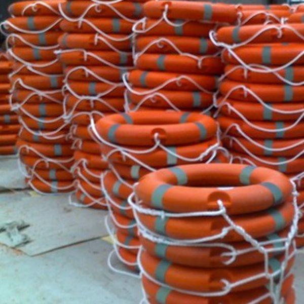 Nylon Grabline Boat Life Ring , Orange Color Boat Safety Throw Rings