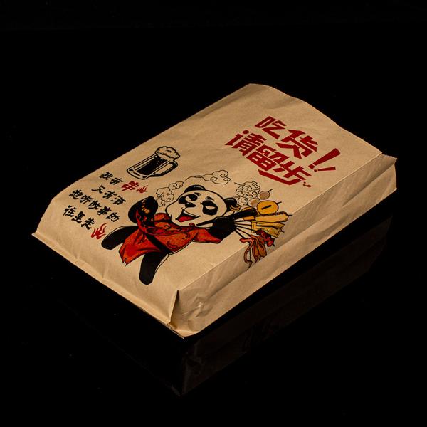 Insulated Aluminum Foil Lined Kraft Paper Bag for Custom Take Away Food Packaging BBQ