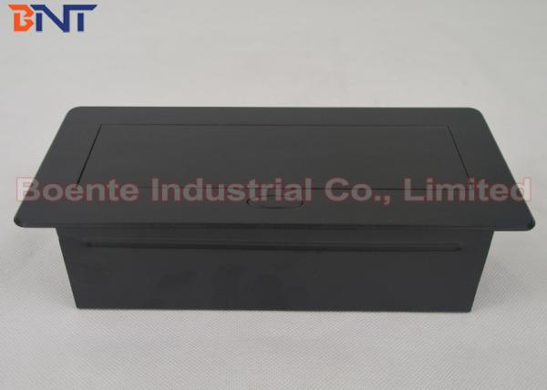 Matte Black HDMI / VGA / Network Connection Desk Pop Up Sockets 222 * 110 * 65 mm