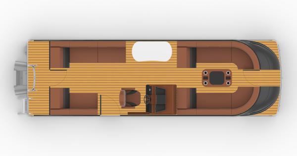 Customizable 25ft Fiberglass Pontoon Boat 12-15 People With Swim Ladder