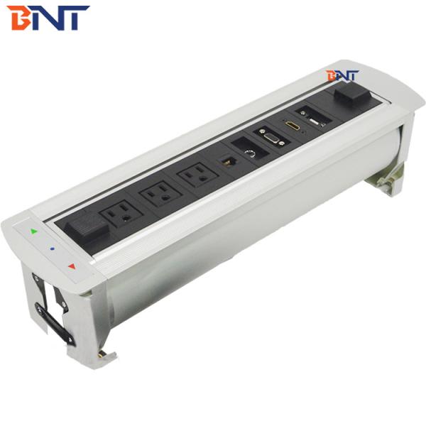 BNT hidden design desktop socket for conference room motorized desk flip up socket