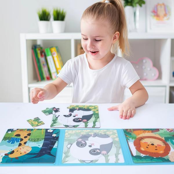 Hot Selling Enlightenment Advanced Educational 3 in 1 Magnetic Puzzle Book Toys for Kids