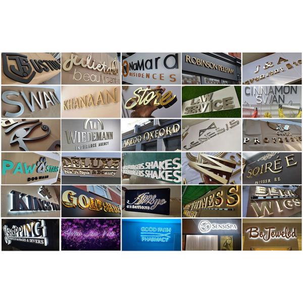 Shop Front Stainless Steel Gold Mirror Logo Metal Letter Electronic Sign Board Business Outdoor Custom Illuminated LED Sign