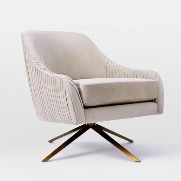 Velvet Swivel Stylish Fabric Armchair 360 Degree Luxurious   Cozy Touch