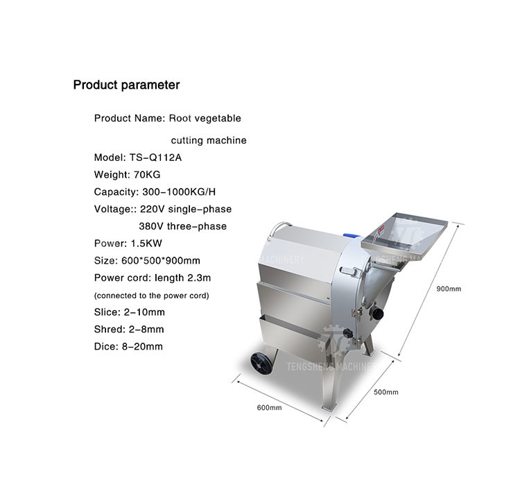 Машина TS-Q112 Slicer картошки нержавеющей стали 1.5KW 220/380V промышленная