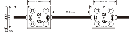 Cool White 12 Volt SMD LED Module Outdoor 4 LEDs Injection ISO9001 CE