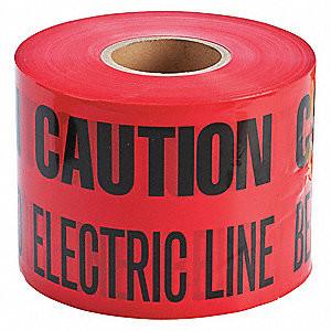 Underground Caution Gas Pipe Below Warning Tape Non-Detectable Underground Caution Tape