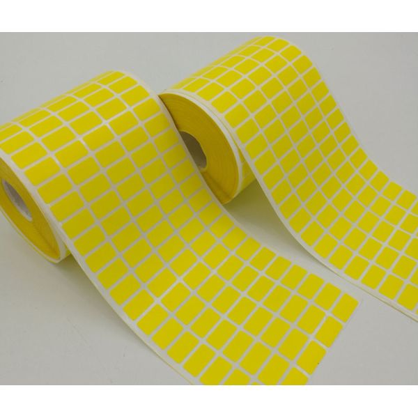 Custom Yellow Thermal Barcode Paper Roll Adhesive Sticker 58mm