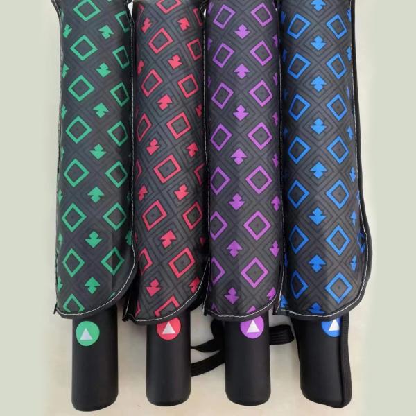 Adults Stock 3 Fold Windproof Automatic Umbrella with All in 1 Function BSCI
