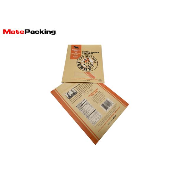 Window Stand Up NaturalKraft Paper Food Bags Gravure Mold Printing For Nuts