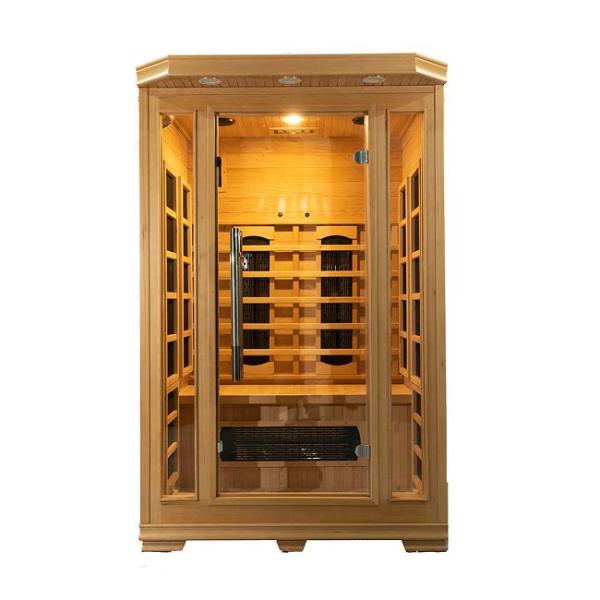 Wooden Indoor 1750W 2 Person Infrared Sauna Low EMF