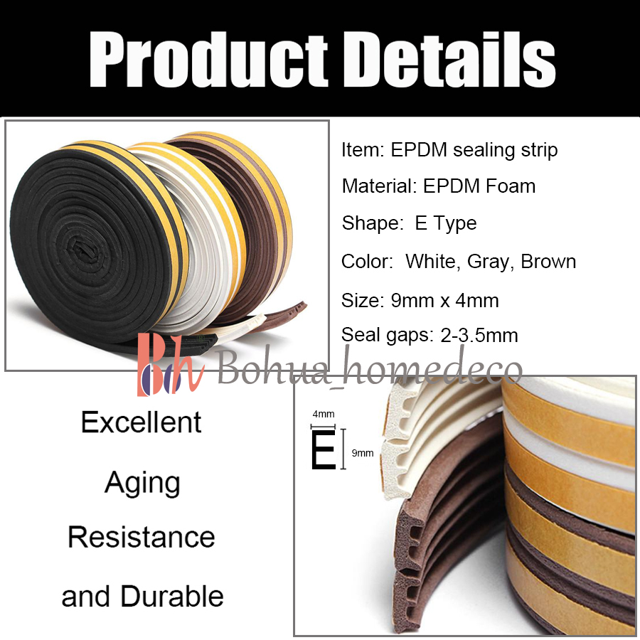 OEM e формирует уплотнение двери Epdm резиновых уплотнений EPDM резиновое 9x4mm