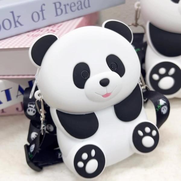 Panda прочный компактный силиконовый монетный пакет с застежкой кроссбоди плечевая сумка монета кошелек сумка школьные канцелярские принадлежности