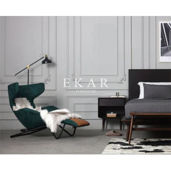 Green Velvet Fabric or Leather Armrest Modern Design Leisure Chair