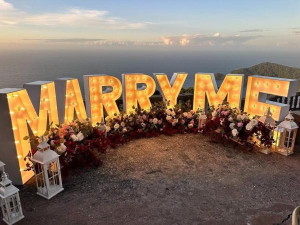 Personalized Will You Marry Me Marquee Light Up Letters Neon Sign for Wedding Proposal
