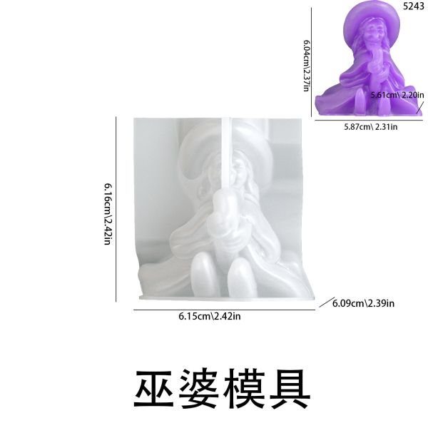 DIY Halloween Witch Pumpkin Ghost Candle Silicone Mold Aromatherapy Gypsum Pendant Dropping Mold