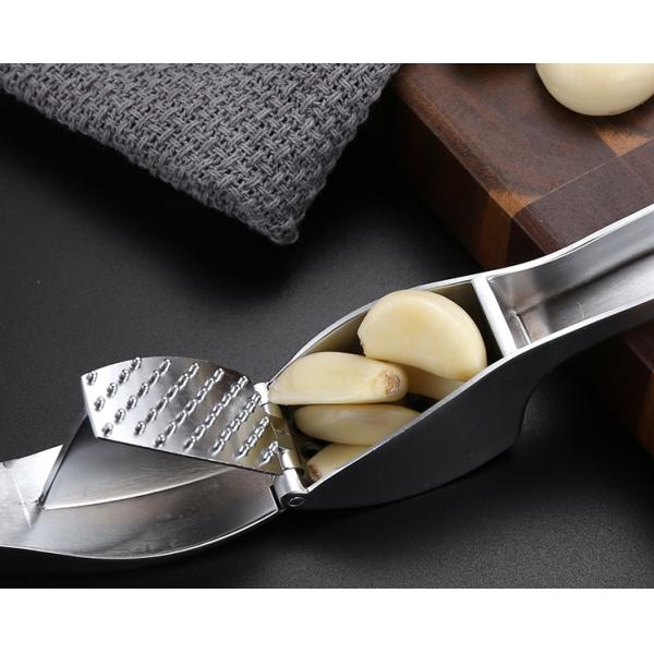 Stainless Steel Zinc Alloy Manual Garlic Press Hand Press for Cooking Kitchen Tools