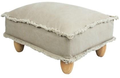 32cm Height Small Upholstered Footstool Rubber Wood Legs Foam And Fabric