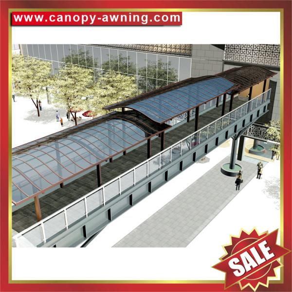 outdoor alu aluminum polycarbonate pc corridor walkway throughway passage canopy awning shelter cover tunnel project