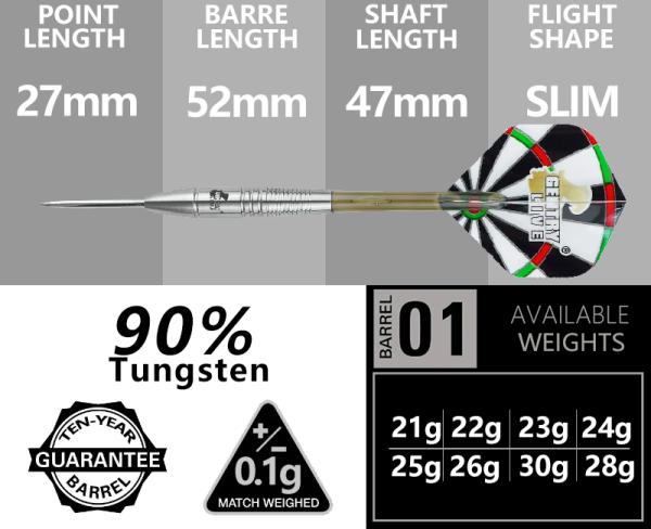 Gentry Live Darts Steel tip Darts 80% Tungsten Darts Set 23g