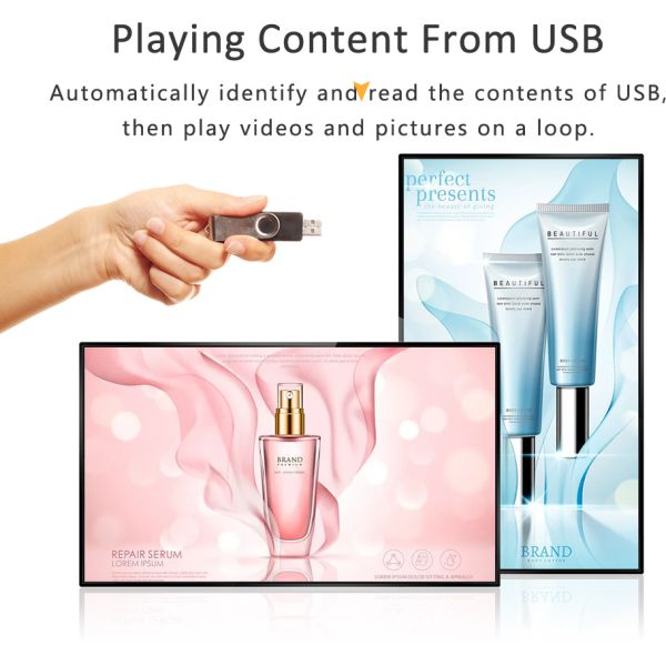 32 Inch Indoor Wall-Mounted Advertising Smart Building All-in-One HD Multimedia Animation Player OEM Graphics 1 Year Built-In