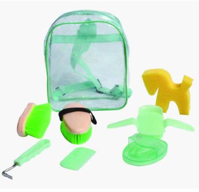 Colorful Green Horse Grooming Kit , 20*8*18 cm Full Grooming Kit For Horses