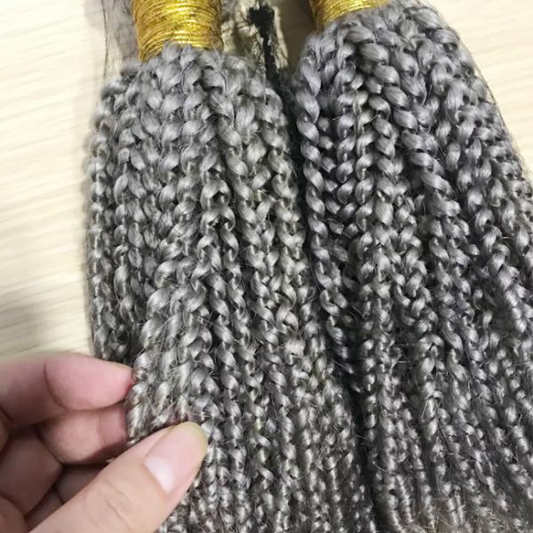 Extensiones de cabello humano virgen personalizadas Plata Ondulado personalizado tejido de cabello