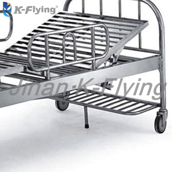 Stainless Steel Foldable 2 Cranks Hospital Manual Patient Bed