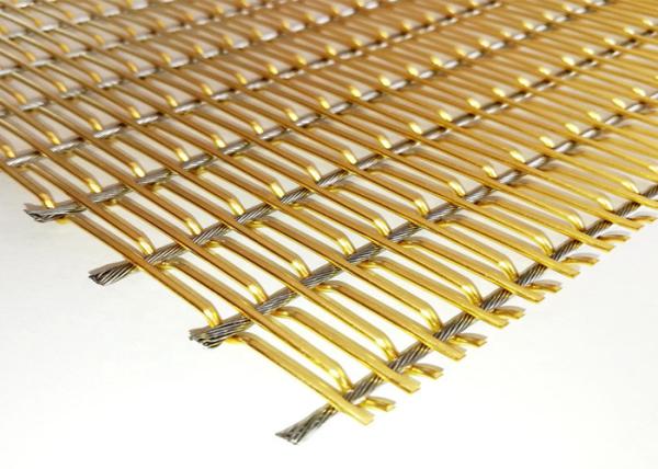 SS304 Custom Aluminum Decorative Wire Mesh Grilles 1.5mm For Curtain Wall