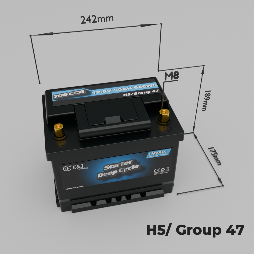 LiFePO4 Dual Purpose Lithium Starter Battery 12V 60Ah 900CCA For KIA EV6 Hyundai Kona