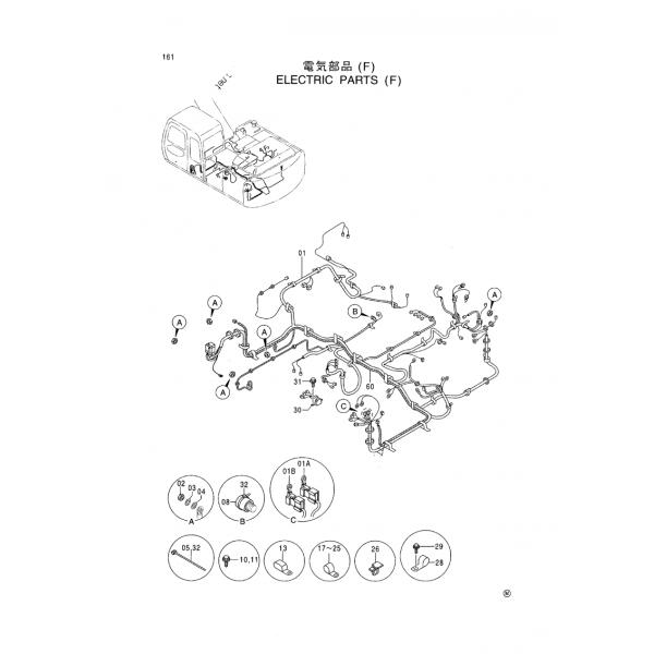Кабель 0003779 монтажная схема двигателя 0003778 экскаваторов для экскаватора ЭС200-5