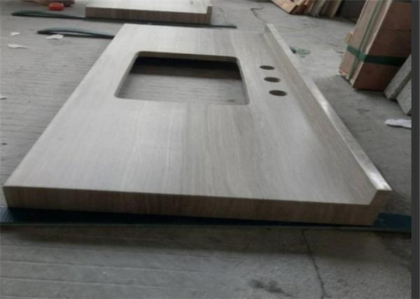 Wooden Marble Prefabricated Vanity Countertops Elegant Appearance For Hotel