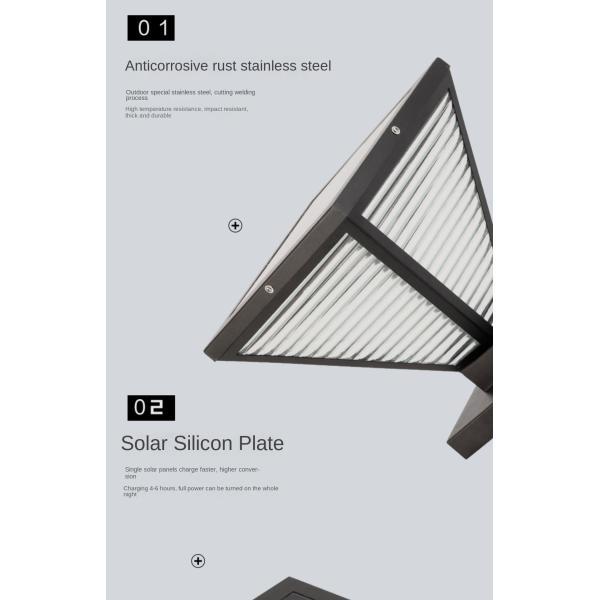 Durable Led Solar Powered Pillar Light Waterproof Electric Lamp Post for Outdoor Column