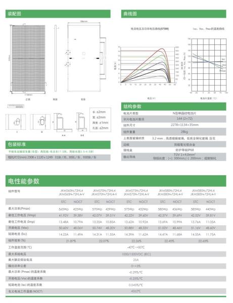 Jinko Solar Panel 550 watt 540w 545w 550w mono-facial solar panels jinko P-Type PV panel