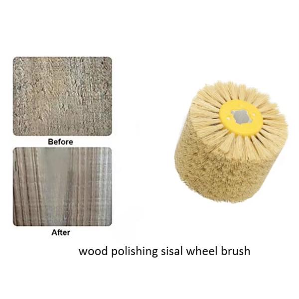 Customized Sisal Bristle Polishing Wheel Brush For Wood Polishing And Burnishing